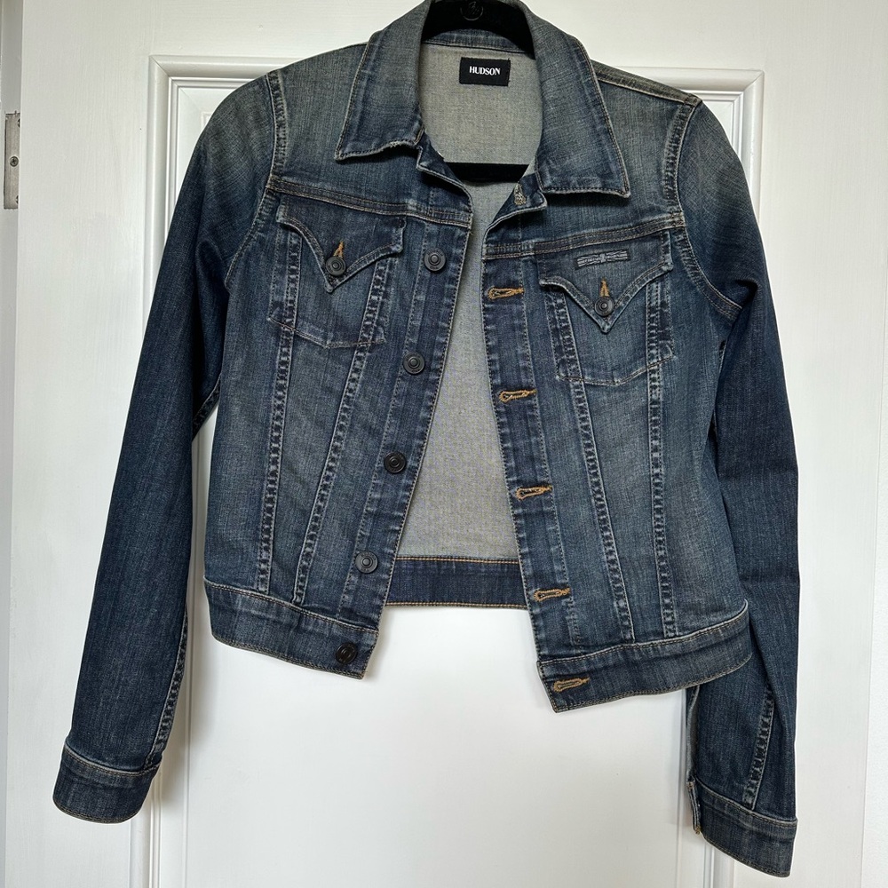 Hudson Jeans Blue Cropped Jean Jacket